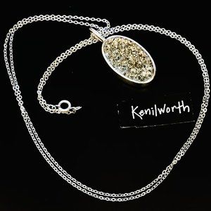 HTF Kenilworth Silver 2-way Druzy long Necklace